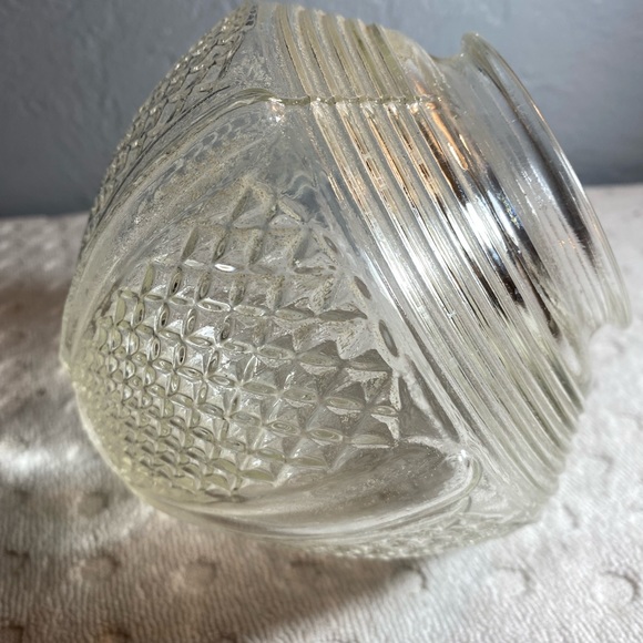 Vintage Acorn Glass Lampshade Clear Texture Design Printed 6.5 x 6" - Picture 5 of 7